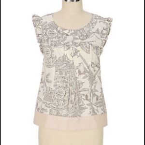 Anthropologie Edme & Esyllte  Mayan Glyph Top Sz 8